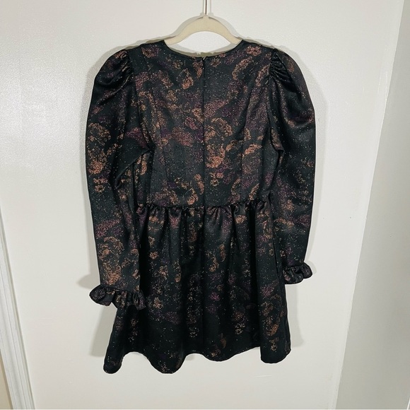 Batsheva Square Neck Mini Prairie Dress Enchantress Jacquard Flowers Whimsigoth - Picture 13 of 13